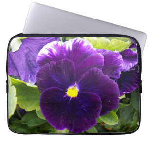 Diepe Paarse Pansies, Laptop Sleeve