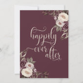 Diepe Paarse Pioenen Bruidsdouche Uitnodiging (Achterkant)