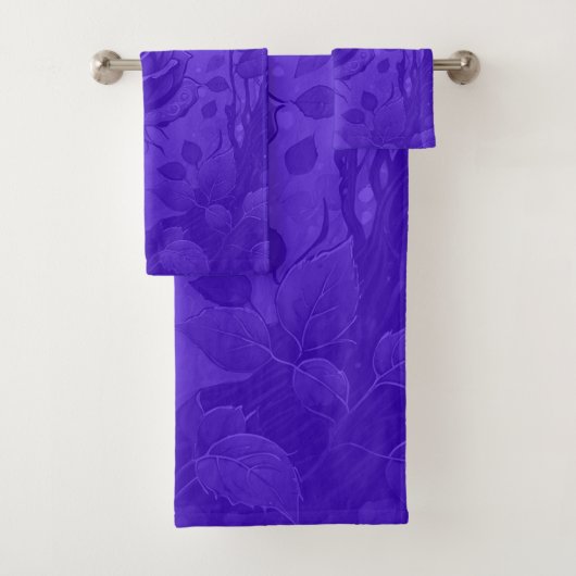 Diepe Paarse Rozen Motief 2 Bad Handdoek (Insitu)