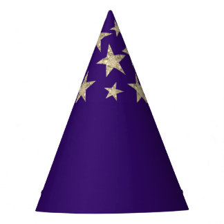 Diepe Paarse Silver Stars Wizard Pet Feesthoedjes