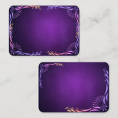 Diepe Paarse Sjabloon met grensontwerp op een Visitekaartje (Voorkant / Achterkant)