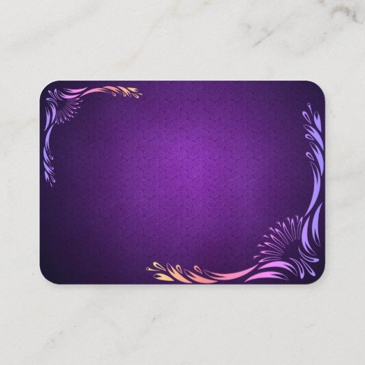 Diepe Paarse Sjabloon met grensontwerp op een Visitekaartje (Achterkant)
