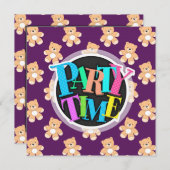 Diepe Paarse teddybeer, Beren Kaart (Voorkant / Achterkant)