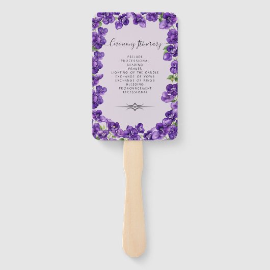 Diepe Paarse Violets Set van Fans Handwaaier (Achterkant)