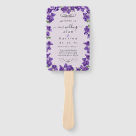 Diepe Paarse Violets Set van Fans Handwaaier