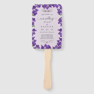 Diepe Paarse Violets Set van Fans Handwaaier