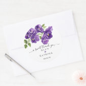 Diepe Paarse Violetten Ronde Sticker (Envelop)