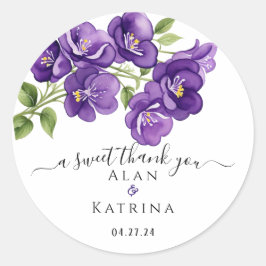 Diepe Paarse Violetten Ronde Sticker