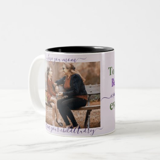 Diepe Paarse Viooltjes Moederdag Mok (Voorkant links)