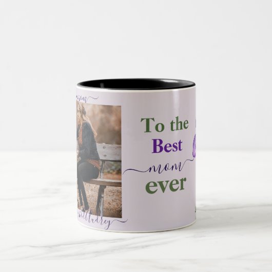 Diepe Paarse Viooltjes Moederdag Mok (Center)