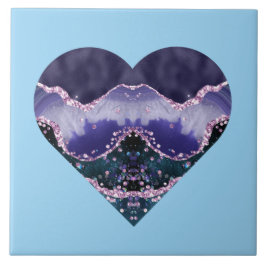 Diepe Paarse Waterverf van de Oceaan Bekijk het ha Tegeltje