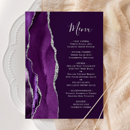 Diepe Paarse zilveren agaat bruiloft Menu