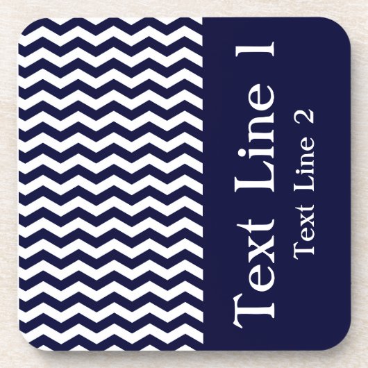 Diepe Pacific Blue Wave Chevron aanpasbaar Bier Onderzetter (Voorkant)