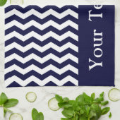 Diepe Pacific Blue Wave Chevron aanpasbaar Theedoek (Gevouwen)