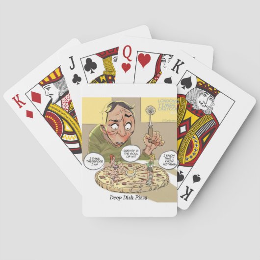 Diepe Pan Pizza Grappig Filosofisch Pokerkaarten (Achterkant)