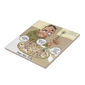 Diepe Pan Pizza Grappig Filosofisch Tegeltje (Zijkant)