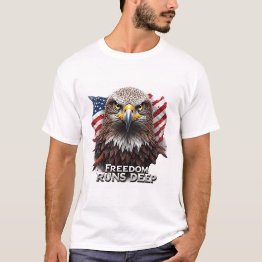 Diepe Patriottische VS Trots Sticker T-shirt (Voorkant)