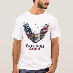 Diepe Patriottische VS Trots Sticker T-shirt