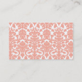 Diepe Perzik Damast; Antieke Schoolbord Visitekaartje (Achterkant)