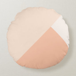 Diepe perzik, roos wit en antiek wit rond kussen