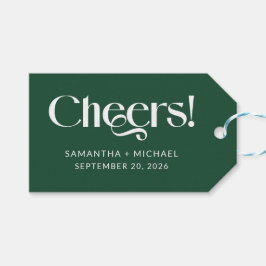Diepe pijn decoratieve serif huwelijks Cheers Cadeaulabel