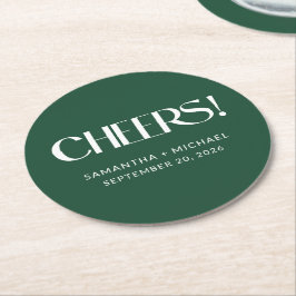 Diepe pijn decoratieve serif huwelijks Cheers Ronde Kartonnen Onderzetter