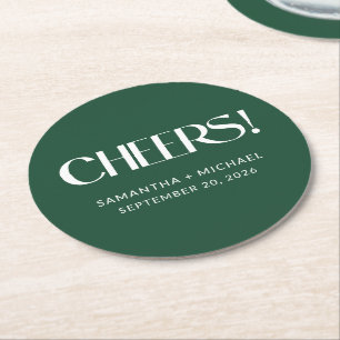 Diepe pijn decoratieve serif huwelijks Cheers Ronde Kartonnen Onderzetter