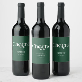 Diepe Pijn Sierlijke Serif Bruiloft Proost Wijn Etiket