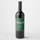 Diepe Pijn Sierlijke Serif Bruiloft Proost Wijn Etiket (Voorkant)