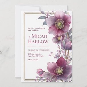 Diepe Plum Hellebore Botanische Gouden Lijst Bruil Kaart