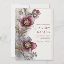 Diepe Plum Hellebore Gouden Glitter Frame Trouwdag