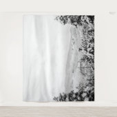 Diepe powder-bomen // Zwart-witte kiemen Wandkleed (Voorkant)