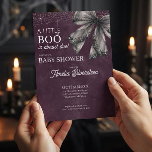 Diepe Pruim Coquette Een klein Boe Baby Shower Kaart