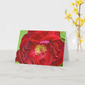 Diepe Red Rose Art Note Kaart (Gele Bloem)