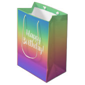 Diepe regenbooggradiënt Birthday Gift Bag Medium Cadeauzakje (Voorkant Gekanteld)