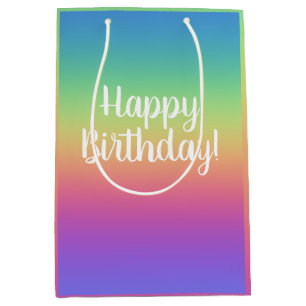 Diepe regenbooggradiënt Birthday Gift Bag Medium Cadeauzakje