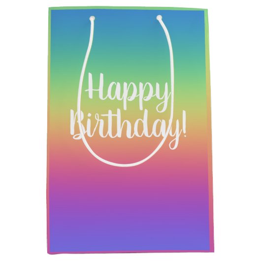 Diepe regenbooggradiënt Birthday Gift Bag Medium Cadeauzakje (Voorkant)