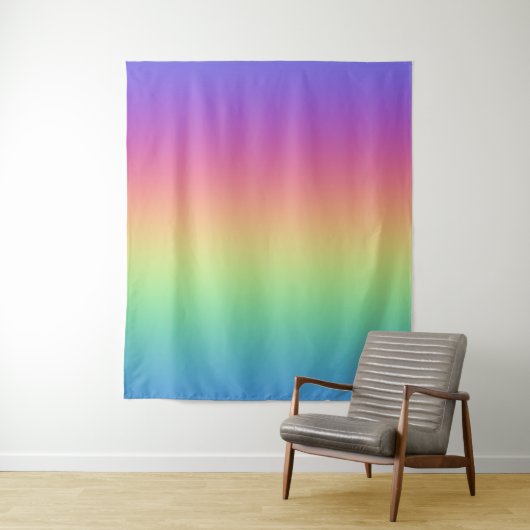 Diepe regenbooggradiënt wandtapijt wandkleed (In situ)