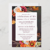 Diepe rijke bloemen begrafenis viering van het lev kaart (Voorkant)