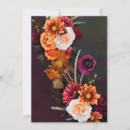 Diepe rijke bloemen begrafenis viering van het lev kaart (Achterkant)