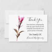 Diepe rijke bloemen uitvaart sympathie dank u notitiekaartje (Voorkant)