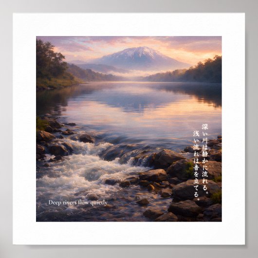 Diepe rivieren stromen stil – Nature Wisdom Print (Voorkant)