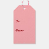 Diepe rode dampkast moderne kerstboom cadeaulabel (Achterkant)