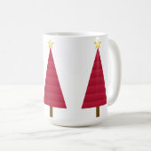 Diepe rode dampkast moderne kerstboom koffiemok (Voorkant rechts)