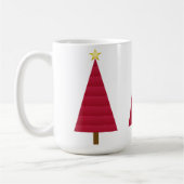 Diepe rode dampkast moderne kerstboom koffiemok (Links)