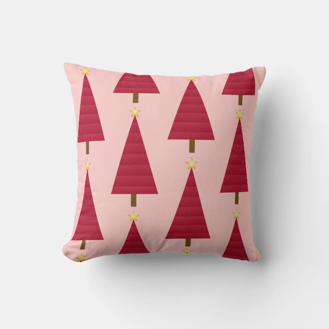 Diepe rode dampkast moderne kerstboom kussen (Voorkant)