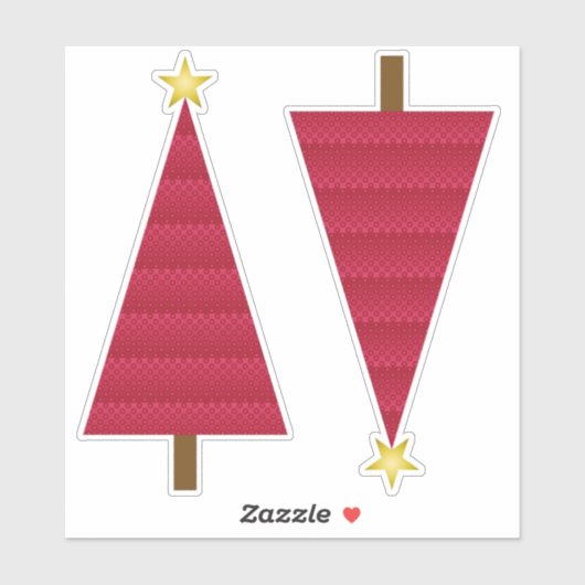 Diepe rode dampkast moderne kerstboom sticker (Vel)