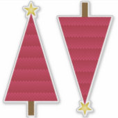 Diepe rode dampkast moderne kerstboom sticker (Voorkant)