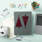 Diepe rode dampkast moderne kerstboom sticker (iPad Cover)