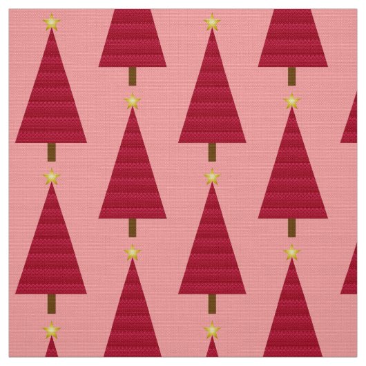Diepe rode dampkast moderne kerstboom stof (Swatch)